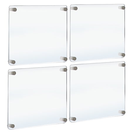Azar Displays Gallery Wall Set of Four Floating Frames with Stand Off Caps: Overall Frame Size: 20in. x 20in. 105520-SLV
